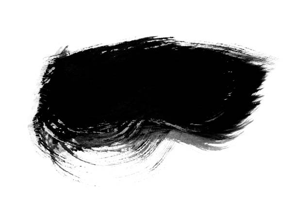 istock Black color graphic patches graphic brush strokes design effect element for background 1039521244