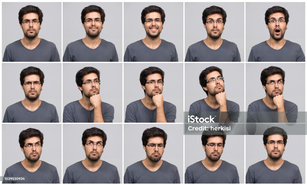 Young man in different poses Young man in different poses taken with Nikon D800 in RAW format. Facial Expression Stock Photo