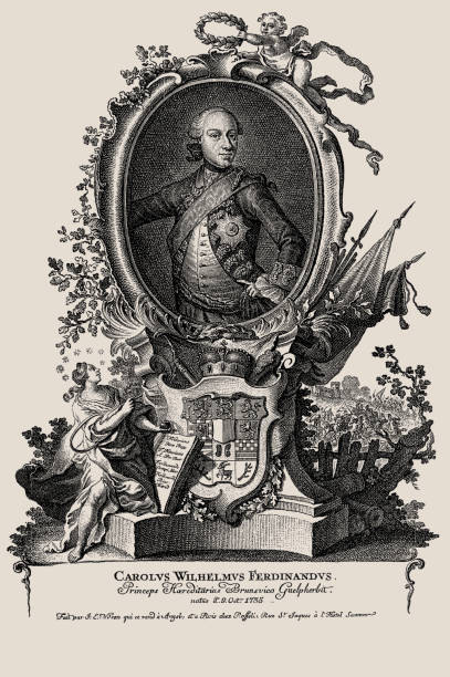 чарльз уильям фердинанд, герцог брауншвейг-вольфенбюттель - marshal arts stock illustrations