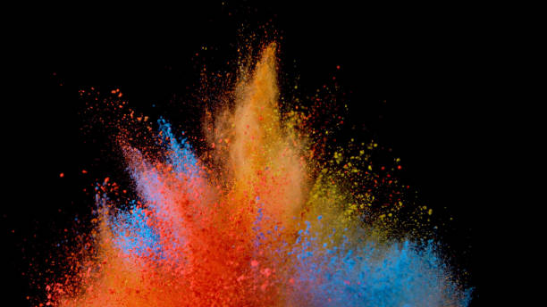 istock Explosion of coloured powder on black background. 1039540366