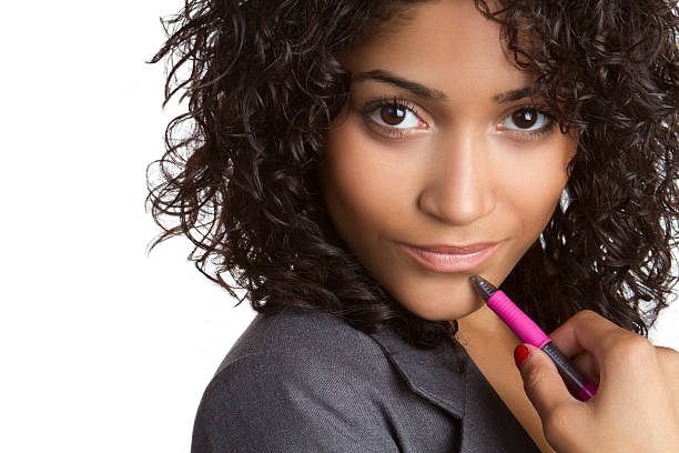 Mujer de negocios pensando - foto de stock