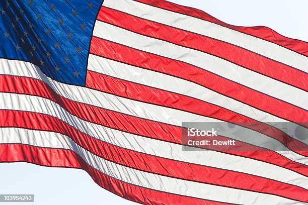 American Flag Stock Photo - Download Image Now - American Flag, Back Lit, Blue