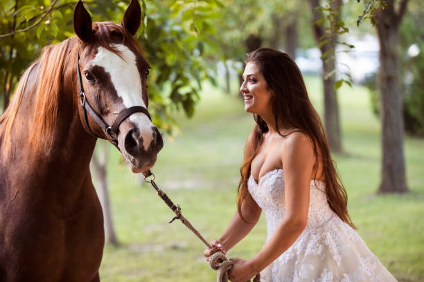 istock Bride and horse 1039557844