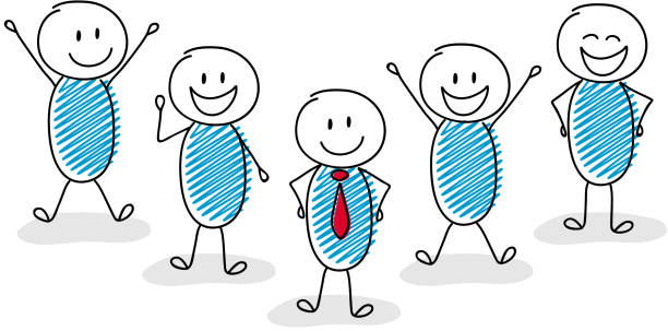 istock Business image showing group of cartoon characters with leader. Vector. 1039567154