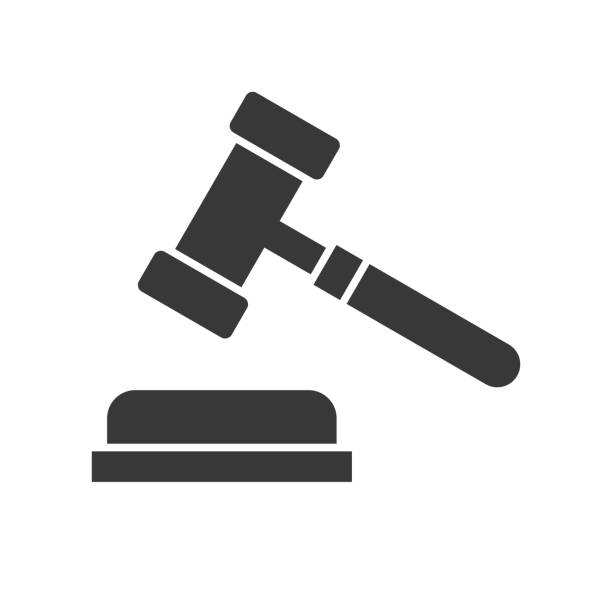 hammer and gavel, judge icon hammer and gavel, judge icon lawyer hammer stock illustrations