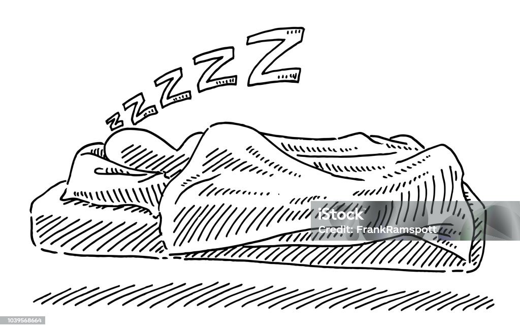 Sleeping Human Figure Drawing Hand-drawn vector drawing of a Sleeping Human Figure. Black-and-White sketch on a transparent background (.eps-file). Included files are EPS (v10) and Hi-Res JPG. Sleeping stock vector