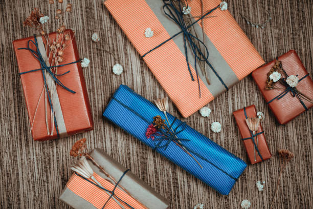 istock Directly Above Shot Of Gift Boxes On Table 1039572844