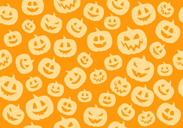 Seamless pattern with funny silhouettes of pumpkins. Vector. Seamless pattern with funny silhouettes of pumpkins. Vector. halloween background stock illustrations
