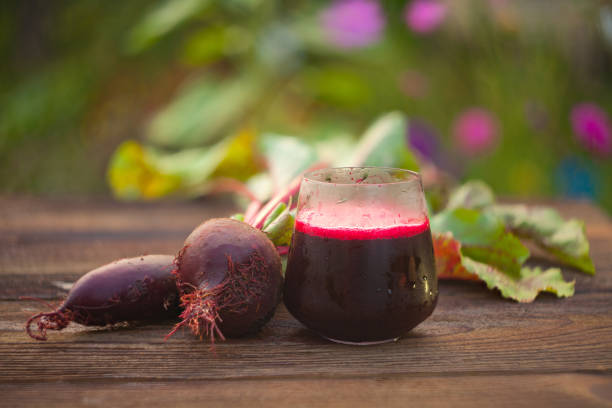istock beet juice in glass on  table 1039582184
