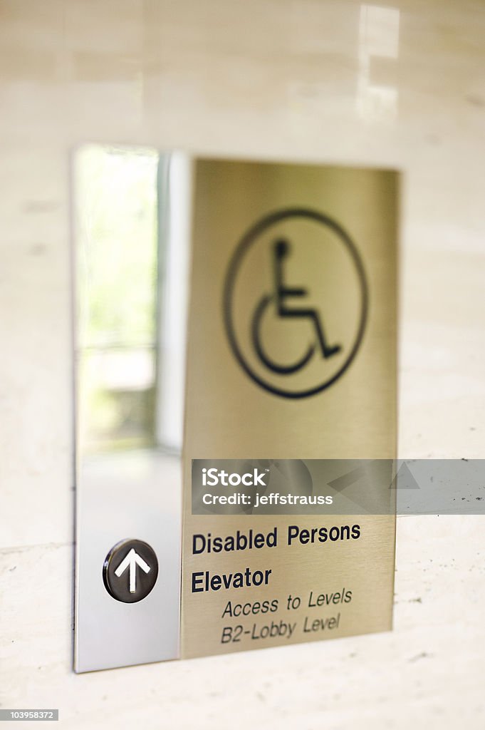 Disabled elevator  Accessibility Sign Stock Photo