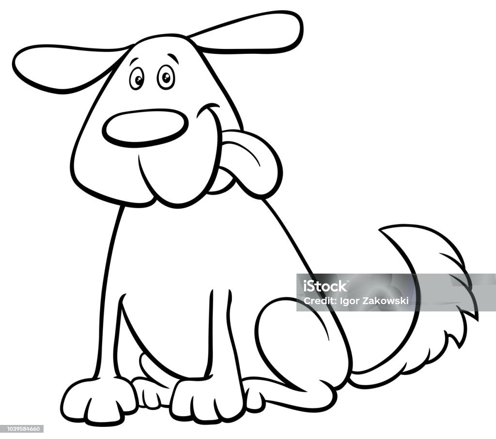 funny dog pet cartoon character color book Black and White Cartoon Illustration of Funny Dog Pet Animal Character Coloring Book Animal stock vector