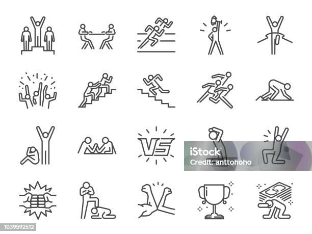 Competition Icon Set Included Icons As Versus Competitors Game Competitive Rival And More Stock Illustration - Download Image Now