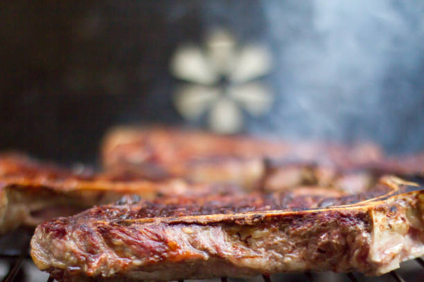 istock Steak Cooking On Open Grill, Beef BBQ 1039595968