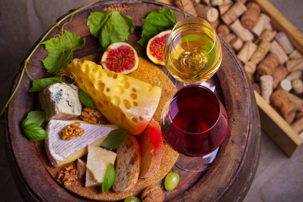 istock Red and white wine in wine cellar 1039599792