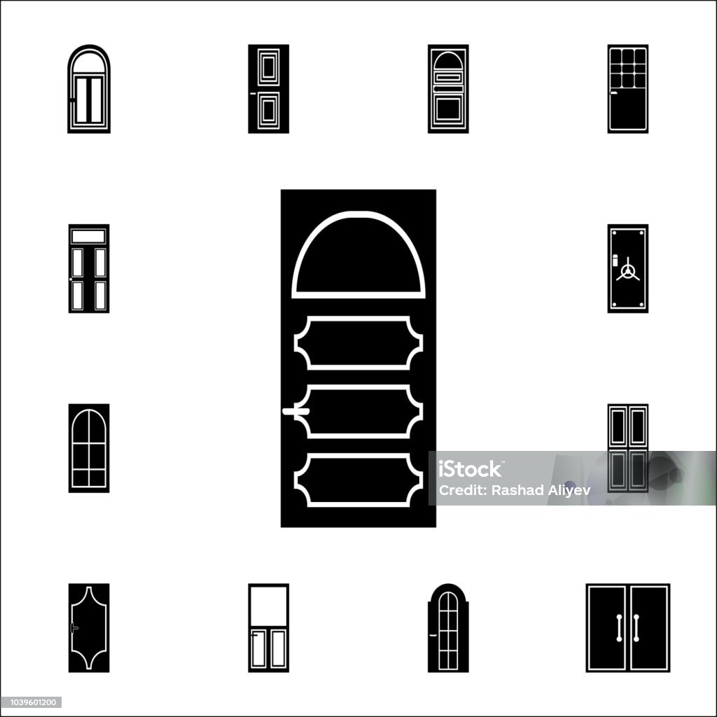 Iron door icon. Doors icons universal set for web and mobile Iron door icon. Doors icons universal set for web and mobile on white background Architecture stock vector