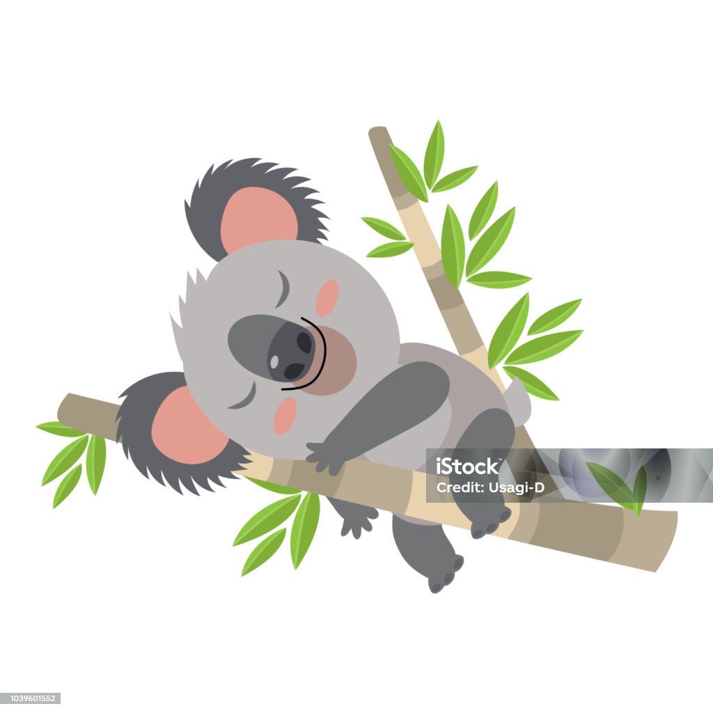 Ilustración de Koala Perezoso Durmiendo En Una Ilustración De Vector De  Dibujos Animados De Rama Animal De Australia y más Vectores Libres de  Derechos de Koala - iStock