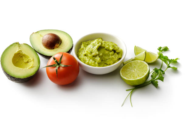 istock TexMex Food: Guacamole and Ingredients Isolated on White Background 1039609516