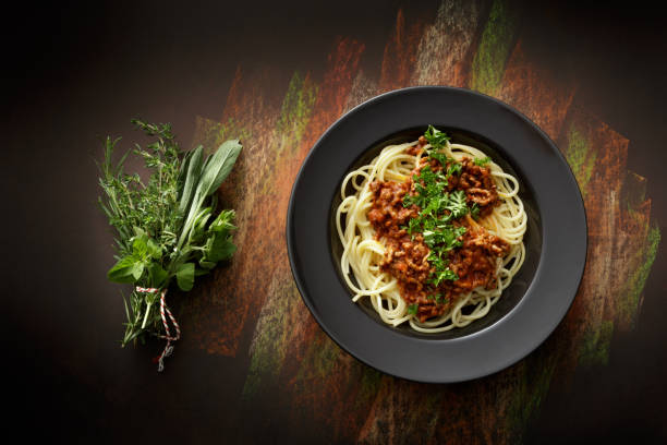 Italian Food: Spaghetti Bolognese Still Life