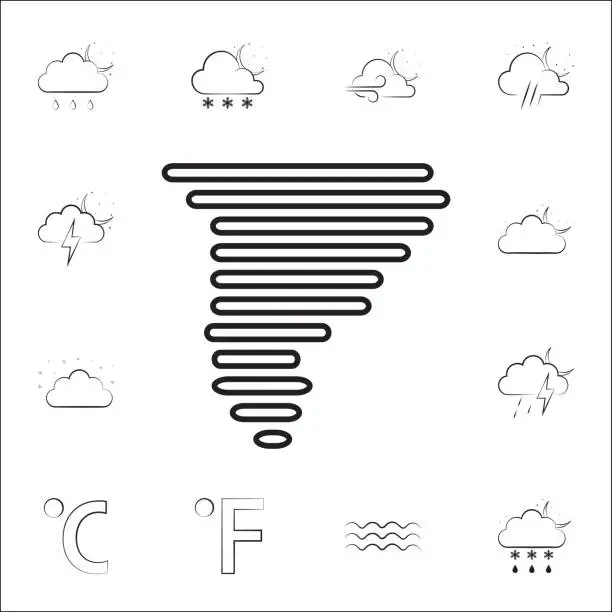 Vector illustration of hurricane sign icon. Weather icons universal set for web and mobile