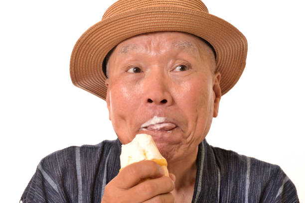 istock Japanese senior who eats soft cream 1039617884