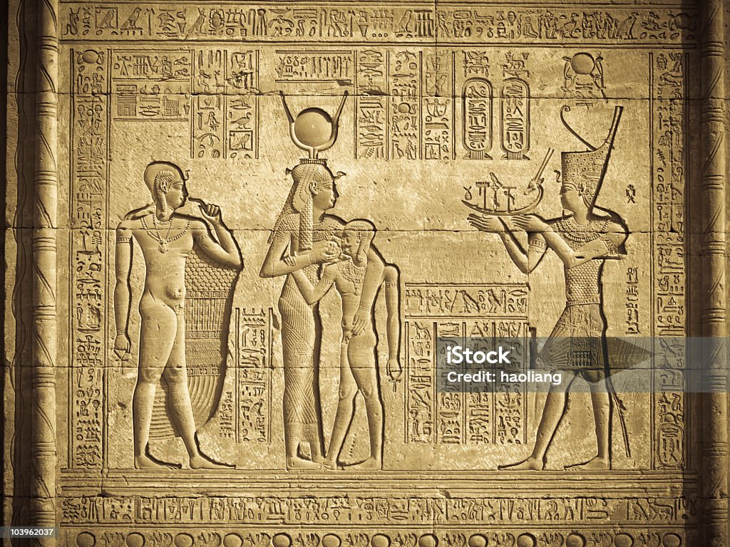Egyptian Hieroglyph Isis - Egyptian Goddess Stock Photo