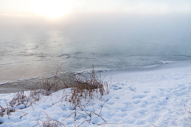 Frozen Lakeside Horizontal stock photo