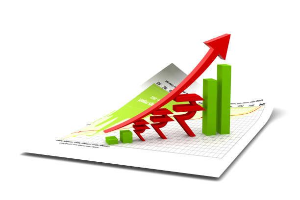 Financial growth chart stock photo