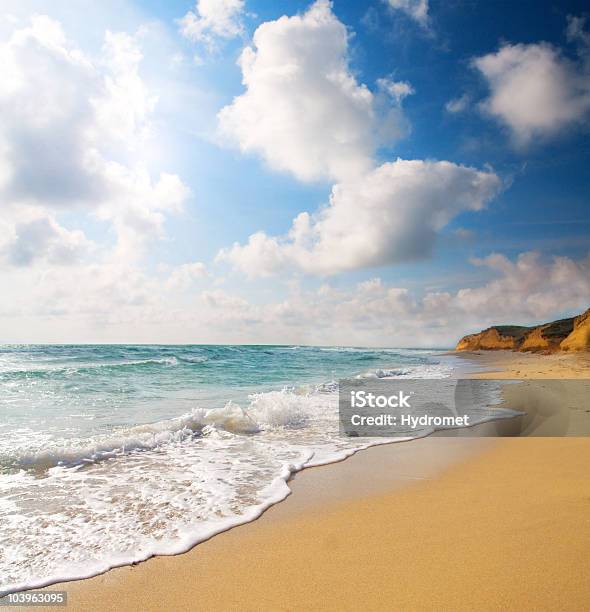 Beach And Sea Stock Photo - Download Image Now - Backgrounds, Beach, Blue