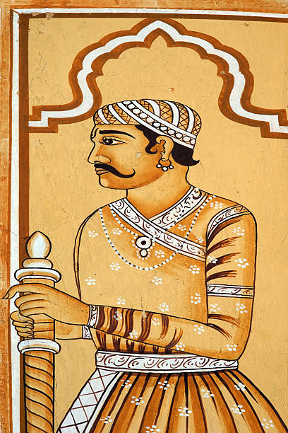 istock Indian historic warrior painting 103963222