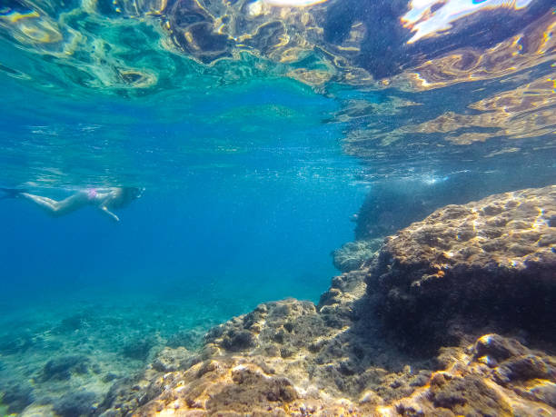istock Young woman diving underwater 1039640376