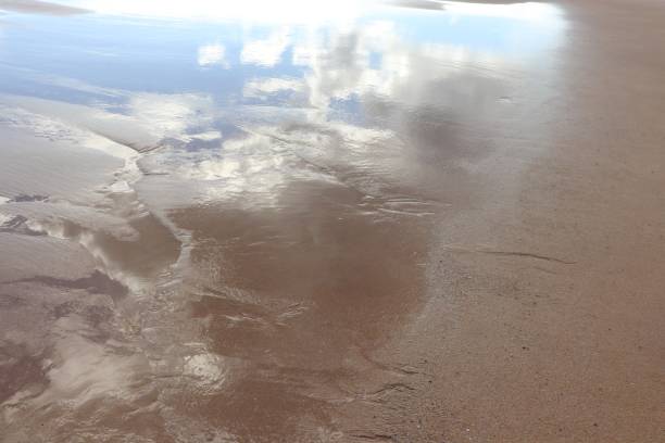 istock Reflections of clouds on water in beach 1039642202