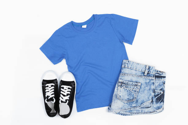 istock Blue T-Shirt on a White Background 1039648316