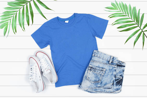 istock Blue T-Shirt on a White Background 1039648390