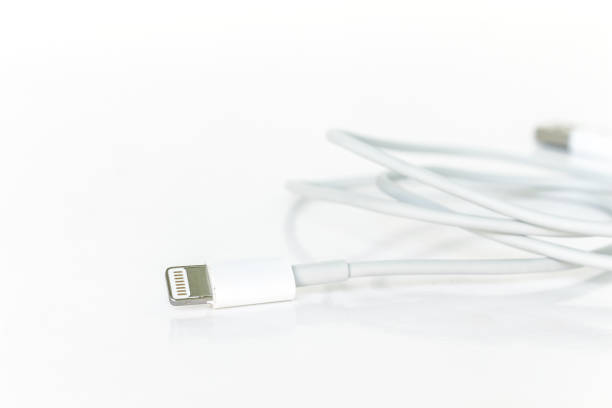 usb cable port charger on white background