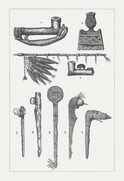 オーストラリアのアボリジニの武器木彫り1893年に出版 - アボリジニ