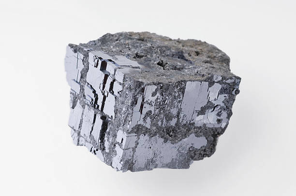 A piece of galena on white background