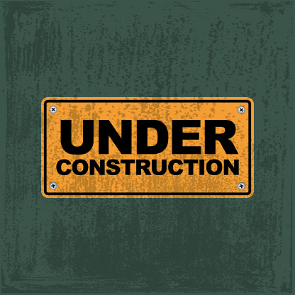 Vector of Under construction sign with grunge textured. EPS Ai 10 file format.