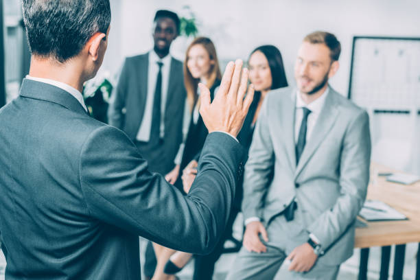 istock multiracial businesspeople having conversation in conference hall 1039668686