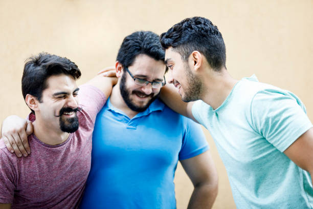 group of handsome guys outdoors