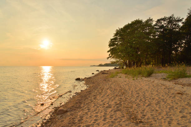 istock Coast of sea at sunset. 1039688396