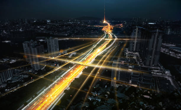 istock Concept of smart city network 1039692288