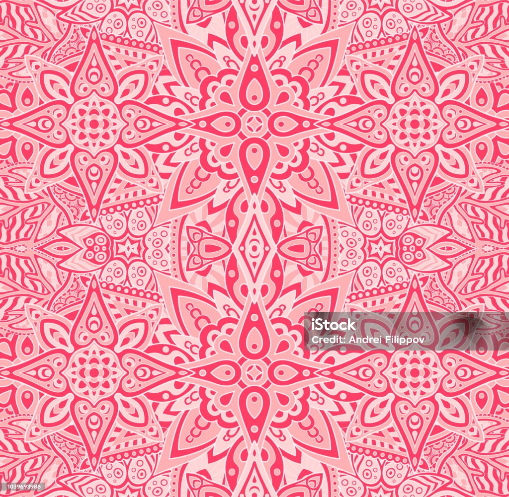 Pink Decorative Patterns Art With Beautiful Seamless Pink Floral Pattern Stock Illustration ...