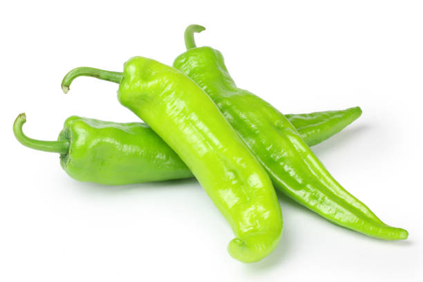 istock Green pepper on a white background 1039694240