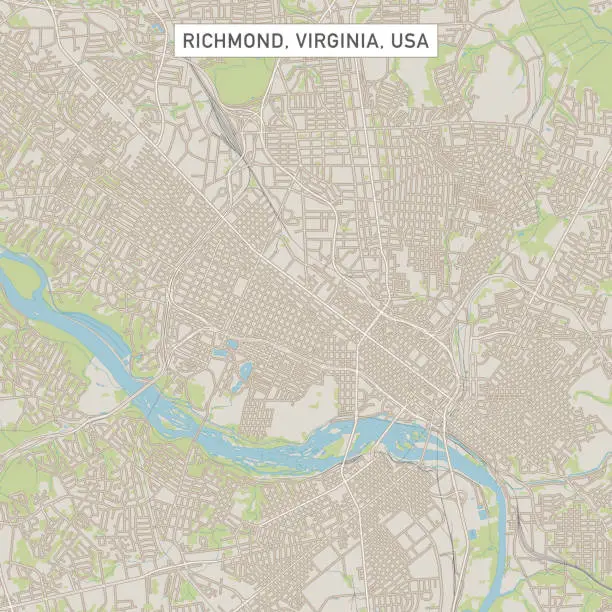Vector illustration of Richmond Virginia US City Street Map