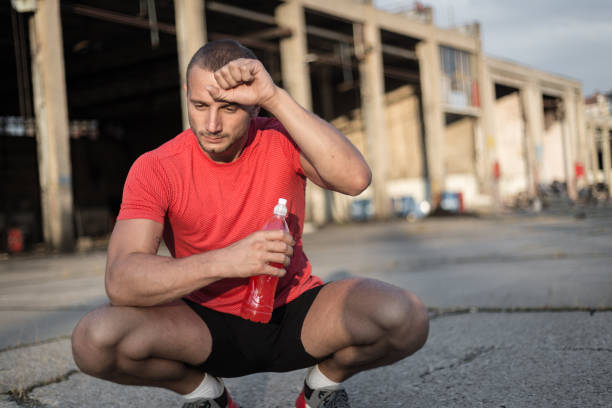 istock Male athlete is tired after workout 1039706118