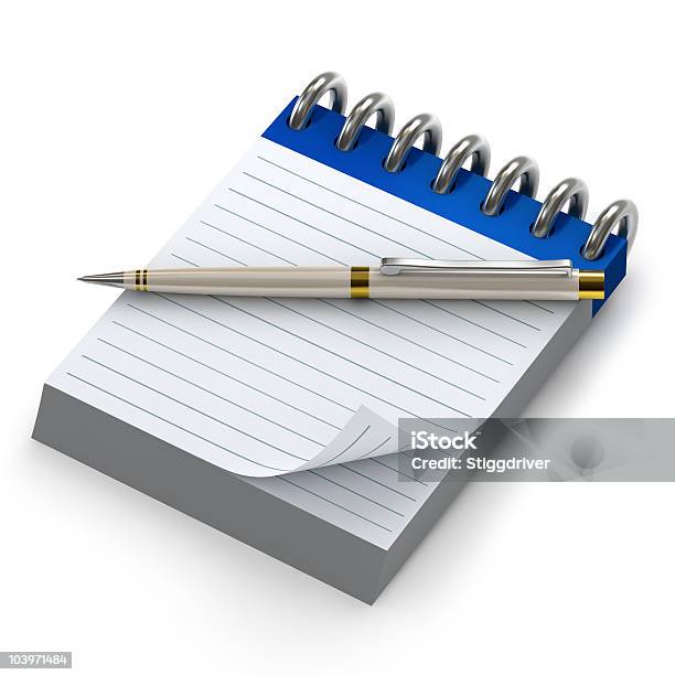 Cuaderno De Notas En Blanco Y Un Lápiz Foto de stock y más banco de imágenes de Blanco - Color - Blanco - Color, Color - Tipo de imagen, Cuaderno de apuntes