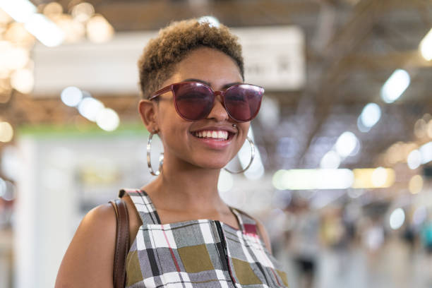 istock Afro Young Woman Portrait at Subway 1039715170