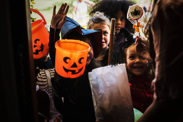 istock Little children trick or treating on Halloween 1039732788