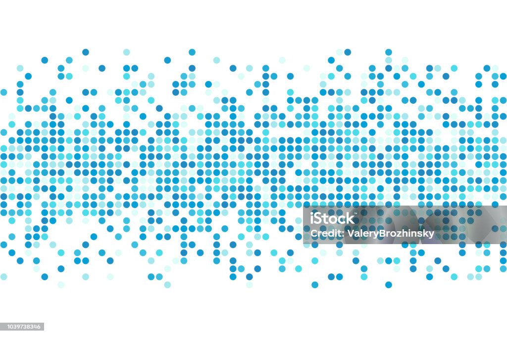 Abstract blue winter cold mosaic - vector circles background with copy space Pattern stock vector