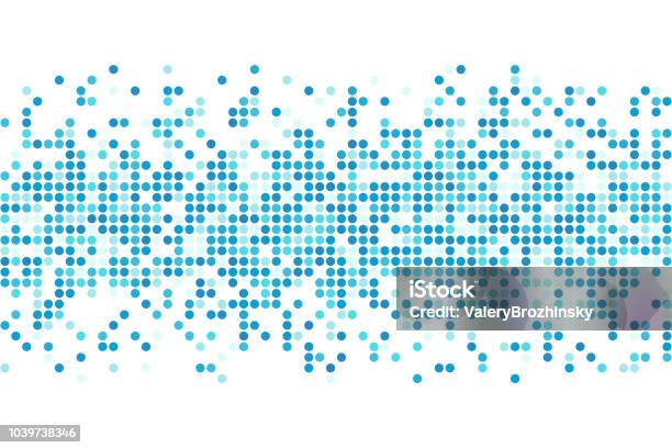 Abstract Blue Winter Cold Mosaic Vector Circles Background With Copy Space Stock Illustration - Download Image Now